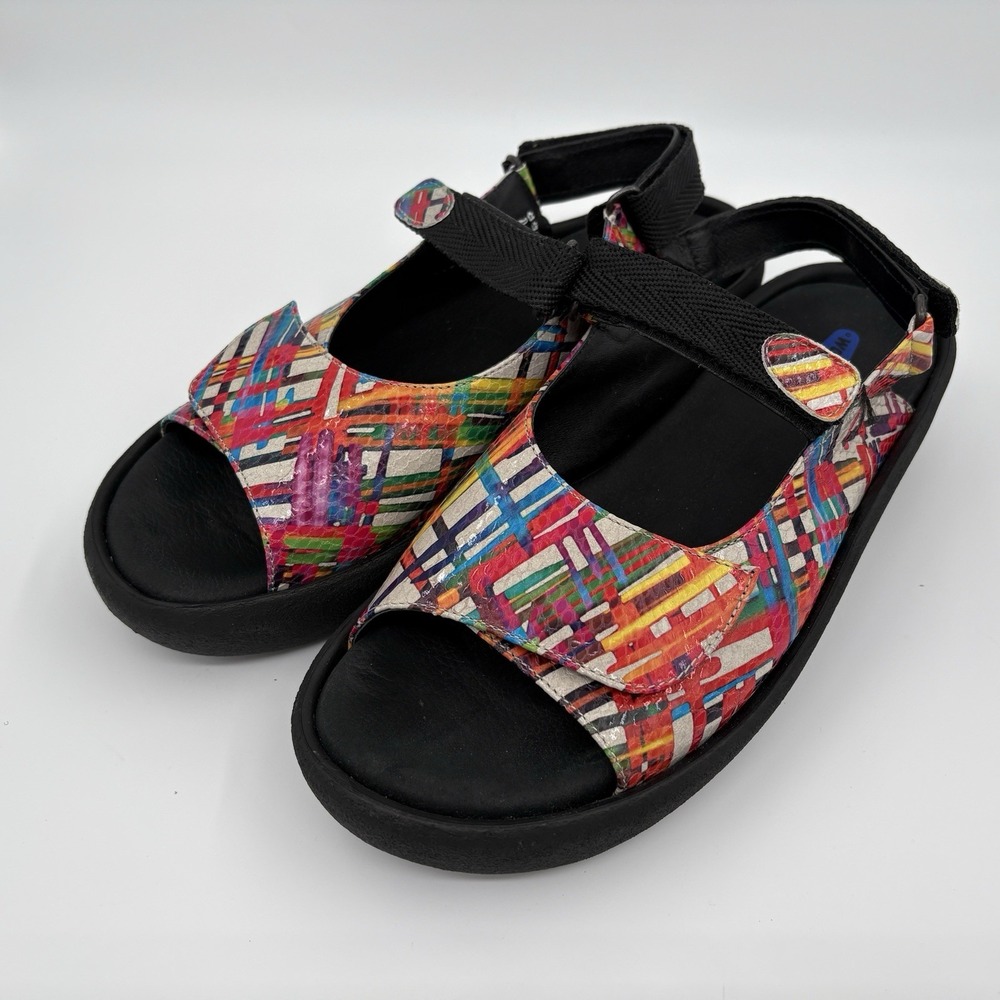 Wolky Jewel Womens 12 EU 43 Sandals Van Gogh Multi 3-Strap Arch Support